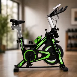 Велотренажер Everfit Spin Bike 118 - маховик, регулируемое сиденье, ЖК-дисплей, подстаканник thumbnail