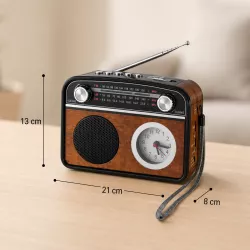 Радиоприемник PR-1002BT с Bluetooth - Ретро-дизайн, FM/AM/SW, USB/AUX/TF, Пульт в комплекте thumbnail