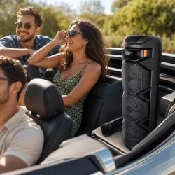 Караоке колонка ZQS-8301 Bluetooth - 8 дюймов, RGB подсветка, беспроводной микрофон, пульт ДУ, 7 часов работы thumbnail