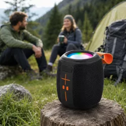 Bluetooth-колонка KTS-2310 - Портативная акустика 5 Вт, Bluetooth 5.3, FM-радио, LED-подсветка, аккумулятор 800 мАч thumbnail