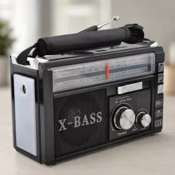Портативный радиоприемник GOLON RX-381 X-Bass - FM/AM/SW, LED-фонарик, USB/SD, аккумулятор и питание от сети thumbnail