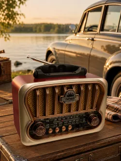 Радиоприемник NNS NS-8109BT - Ретро-дизайн, FM/AM/SW, Bluetooth, MP3, аккумулятор и USB-питание thumbnail