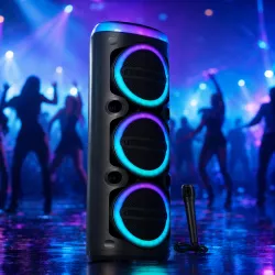 Портативная колонка MS-2076BT-W - 90Вт, Bluetooth 5.3, микрофон, RGB-подсветка, аккумулятор 3000 мАч thumbnail