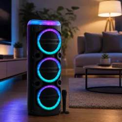 Портативная колонка MS-2076BT-W - 90Вт, Bluetooth 5.3, микрофон, RGB-подсветка, аккумулятор 3000 мАч thumbnail