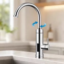 Проточный водонагреватель Delimano WATER HEATER RX-016 - LCD-дисплей, мощность 3 кВт, нагрев до 57°C, подключение снизу thumbnail