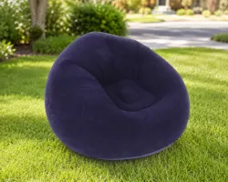 Надувное кресло-пуф Inflatable Sofa - 110×110×85 см, флокированное покрытие, до 150 кг thumbnail
