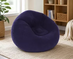 Надувное кресло-пуф Inflatable Sofa - 110×110×85 см, флокированное покрытие, до 150 кг thumbnail