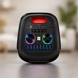 Портативная караоке колонка BTS-2369 - 2 динамика по 8 дюймов, 120 Вт, беспроводной микрофон, Bluetooth, LED-подсветка thumbnail