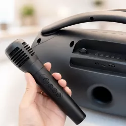 Портативная колонка MS-3643BT-W с Bluetooth и беспроводным микрофоном - 20 Вт, RGB-подсветка, FM-радио thumbnail