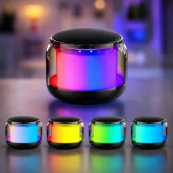 Мини-колонка Bluetooth S300 - 360° звук, TWS, подсветка, 5 Вт, 2-3 часа работы thumbnail