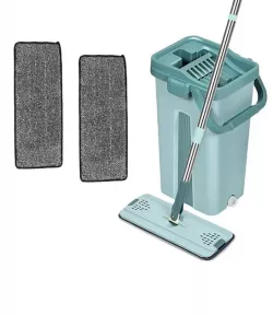 Комплект для уборки Scratch Cleaning Mop - швабра с микрофиброй и ведро 10л с механическим отжимом thumbnail