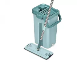 Комплект для уборки Scratch Cleaning Mop - швабра с микрофиброй и ведро 10л с механическим отжимом thumbnail