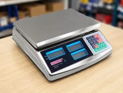 Торговые весы Matarix MX-413 до 50 кг - двойной дисплей, нержавеющий корпус, работа от сети и аккумулятора thumbnail