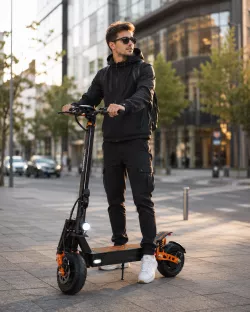 Электросамокат Kugoo Kirin G2 PRO - 1500 Вт, 21 Ач, до 70 км на одном заряде, двойные дисковые тормоза, складная конструкция thumbnail