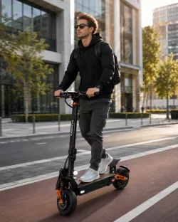 Электросамокат Kugoo Kirin G2 PRO - 1500 Вт, 21 Ач, до 70 км на одном заряде, двойные дисковые тормоза, складная конструкция thumbnail