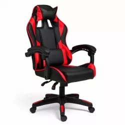 Игровое кресло HELE 26X-11 черно-красное - с подставкой для ног, 2 подушки, анатомическая спинка thumbnail