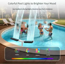 Фонтан для бассейна на солнечной панели с RGB-подсветкой - 2 форсунки, 11 цветов, управление с пульта, автономная работа до 10 часов thumbnail