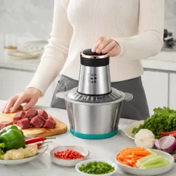 Измельчитель молния DOMOTEC 1500Вт / Блендер металл (Зеленый) / Нержавеющая сталь — измельчитель с 4 лезвиями thumbnail