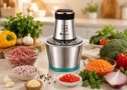 Измельчитель молния DOMOTEC 1500Вт / Блендер металл (Зеленый) / Нержавеющая сталь — измельчитель с 4 лезвиями thumbnail