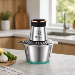 Измельчитель молния DOMOTEC 1500Вт / Блендер металл (Зеленый) / Нержавеющая сталь — измельчитель с 4 лезвиями thumbnail