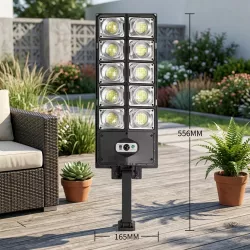 Уличный фонарь W789A-5 300LED с солнечной панелью - Датчик движения, Пульт ДУ, IP65, 60 Вт thumbnail