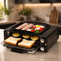 Настольная электропечь Top Kitchen TK-1400 - 6в1, 4000 Вт, 14 литров, гриль, фритюрница, тостер, печь для пиццы thumbnail