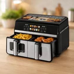 Двухкамерная аэрофритюрница T.K. Line TK00274 - 5000Вт+3500Вт, 10л+8л, сенсорное управление, Dual Cook, Sync thumbnail