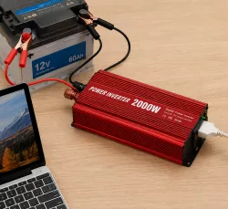 Автомобильный инвертор 2000W 12V/220V с USB - защита от перегрева, 90% КПД, алюминиевый корпус thumbnail