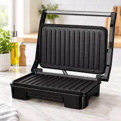 Электрический гриль-пресс Sokany KJ-SK-210 - 2000W, антипригарное покрытие, термостойкая ручка thumbnail