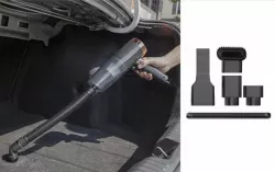Автомобильный пылесос 2 в 1 - 4500 Па, 120 Вт, USB, диодная подсветка, моющийся фильтр, комплект насадок thumbnail