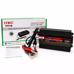 Автомобильный инвертор UKC 1300W - AC/DC, 15A зарядка, 12V-220V, кабель и зажимы thumbnail