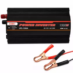 Автомобильный инвертор UKC 1300W - AC/DC, 15A зарядка, 12V-220V, кабель и зажимы thumbnail
