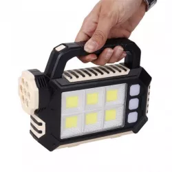 Ручной фонарь HS-8029 - солнечная батарея, мощный LED, 3 режима, 9000mAh, USB зарядка thumbnail