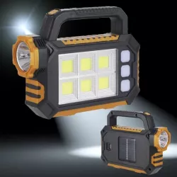 Ручной фонарь HS-8029 - солнечная батарея, мощный LED, 3 режима, 9000mAh, USB зарядка thumbnail