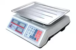 Электронные торговые весы Promotec PM 5051 - до 50 кг, аккумулятор 6 Вольт, стальная платформа 34.5x23 см, счетчик цены thumbnail