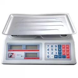 Электронные торговые весы Promotec PM 5051 - до 50 кг, аккумулятор 6 Вольт, стальная платформа 34.5x23 см, счетчик цены thumbnail