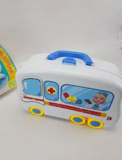 Игровой набор Доктор HAPPY DOCTOR - чемоданчик на колёсах, 10 аксессуаров, от 3 лет, синий thumbnail
