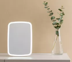 Зеркало для макияжа с LED подсветкой - 3 режима, Сенсорное управление, 2400 мАч, Micro USB зарядка thumbnail