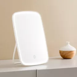 Зеркало для макияжа с LED подсветкой - 3 режима, Сенсорное управление, 2400 мАч, Micro USB зарядка thumbnail