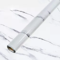 Самоклеящаяся пленка Supretto Мрамор - 500x60 см, Черная, Водостойкая, Легкий монтаж thumbnail