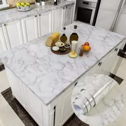 Самоклеящаяся пленка Supretto Мрамор - 500x60 см, Черная, Водостойкая, Легкий монтаж thumbnail