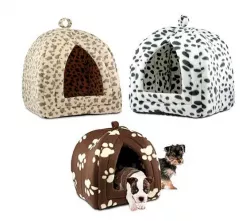 Мягкий домик Pet Hut для собак и кошек - Компактный, флис, машинная стирка, с подушкой thumbnail