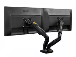 Настольный кронштейн для двух мониторов NB F160 - 17"-30", газлифт, VESA 75/100, поворот 360° thumbnail