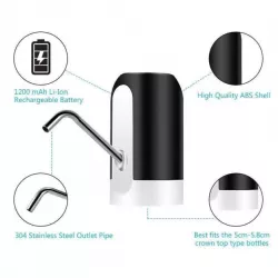 Электрическая помпа для воды с подсветкой - аккумулятор 1200mAh, micro-USB, для бутыли 19L, черный thumbnail