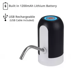 Электрическая помпа для воды с подсветкой - аккумулятор 1200mAh, micro-USB, для бутыли 19L, черный thumbnail