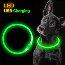 Светодиодный ошейник для собак - USB зарядка, 3 режима мигания, регулируемый размер, водоотталкивающий thumbnail