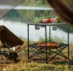 Пикниковый набор Grand Picnic GP4264 - круглый стол и 4 стула, подстаканники, антискользящее покрытие, компактная сумка thumbnail