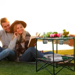 Пикниковый набор Grand Picnic GP4264 - круглый стол и 4 стула, подстаканники, антискользящее покрытие, компактная сумка thumbnail