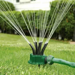 Умная система полива 360° Water Sprinkler - для газона и охлаждения, гибкие шланги, 3/4 дюйма, комплект из 4 шт. thumbnail