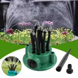Умная система полива 360° Water Sprinkler - для газона и охлаждения, гибкие шланги, 3/4 дюйма, комплект из 4 шт. thumbnail